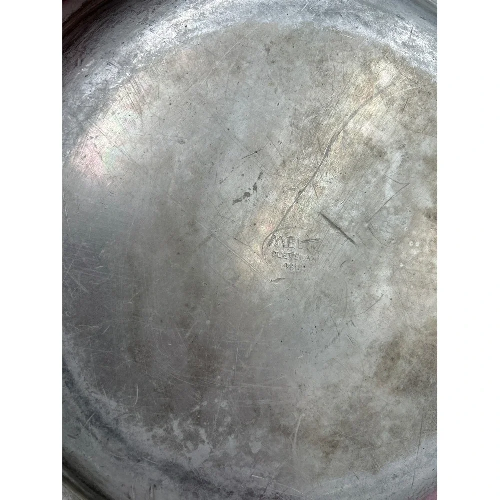 Vintage Melco Cleveland 44125 Cast Aluminum Round Sizzler Platter Plate 10 Inch